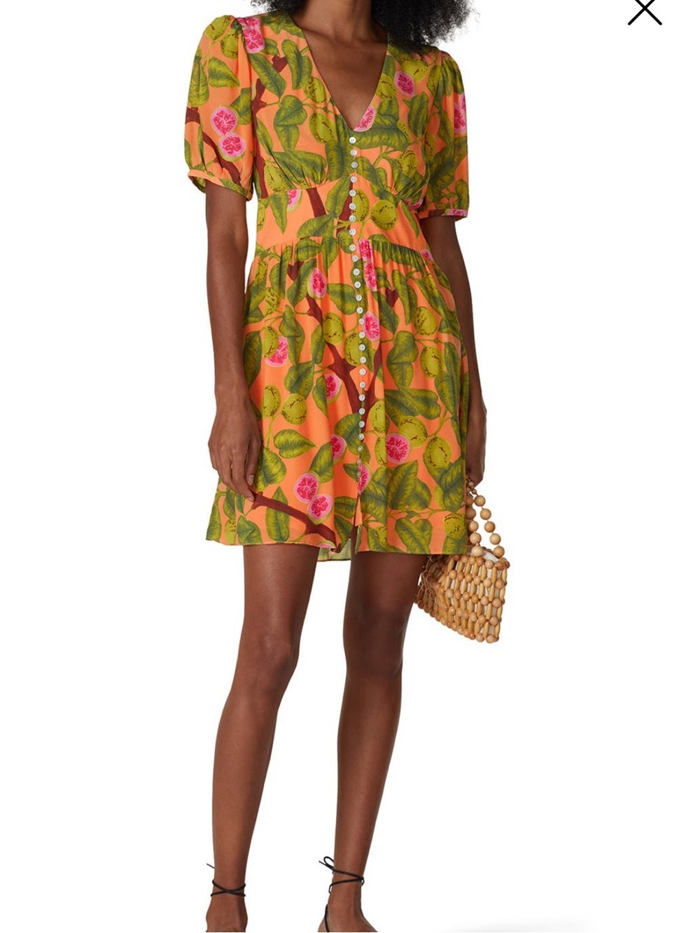 FARM Rio Orange Dress with Guava Print